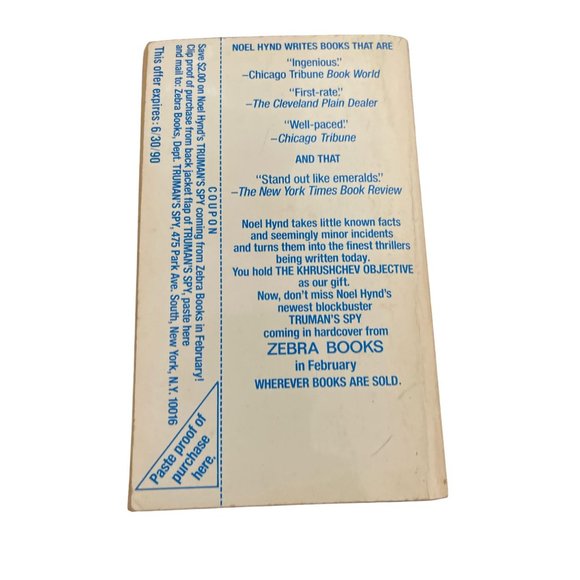 The Khruschev Objective Noel Hynd 1987 Political Thriller Cold War - Picture 2 of 2